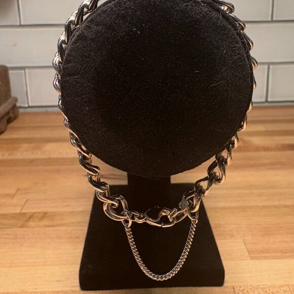 James Avery Sterling Silver Double Curb Medium Charm Bracelet with safety chain - Picture 4 of 7